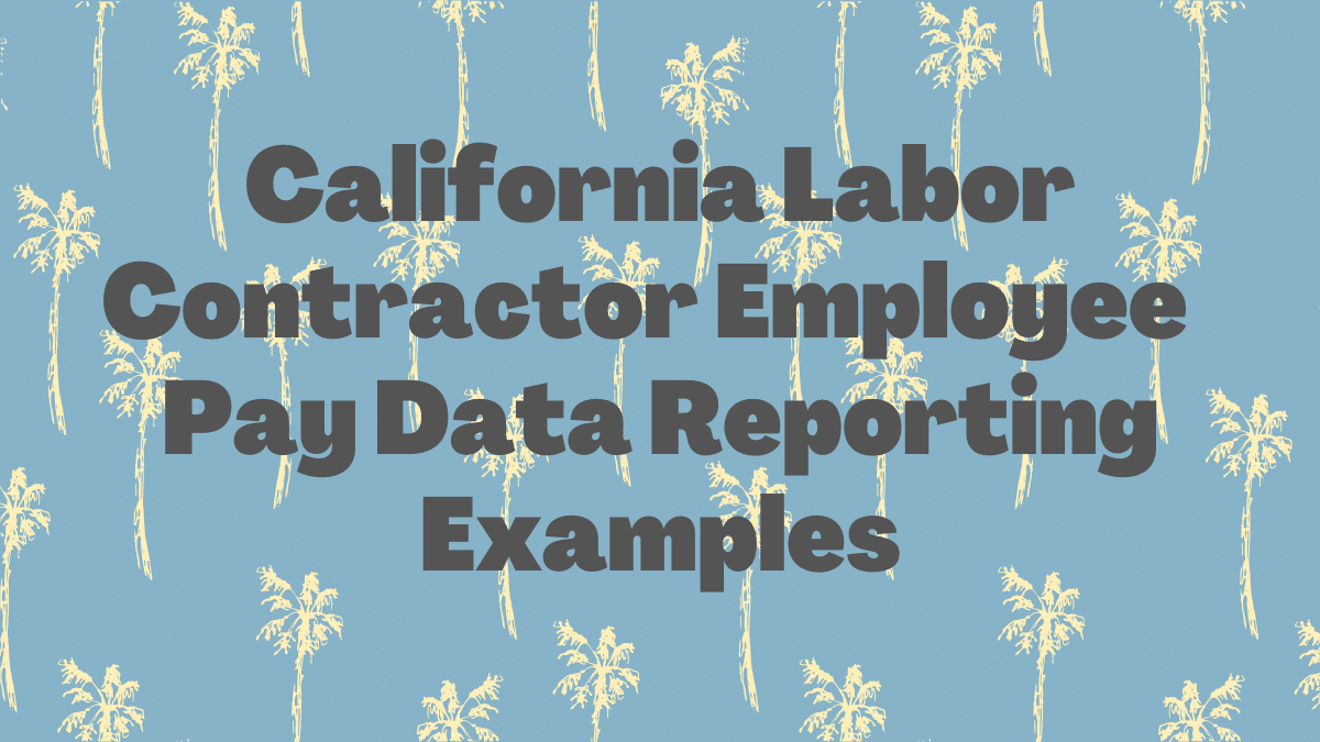 CA PDR Contractor examples