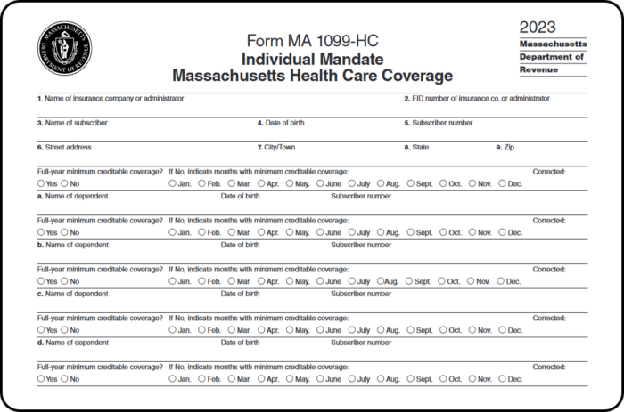 Screenshot of Massachusetts Form MA 1099-HC