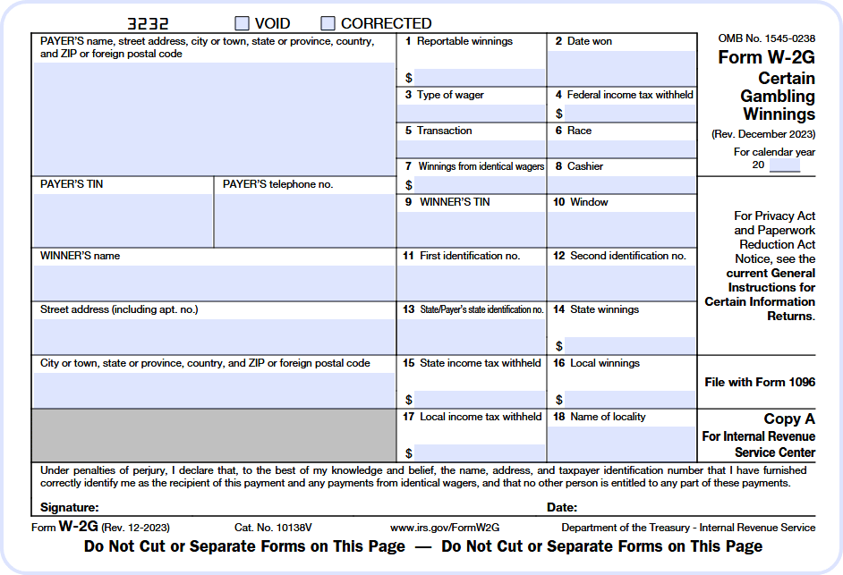 Image of Form W-2G