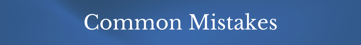 Common Mistakes Banner